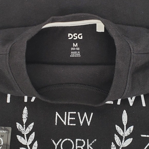 DSG Girls Size Medium Harlem Basketball Graphic Tee Boxy Pure Black 100% Cotton - Picture 3 of 8